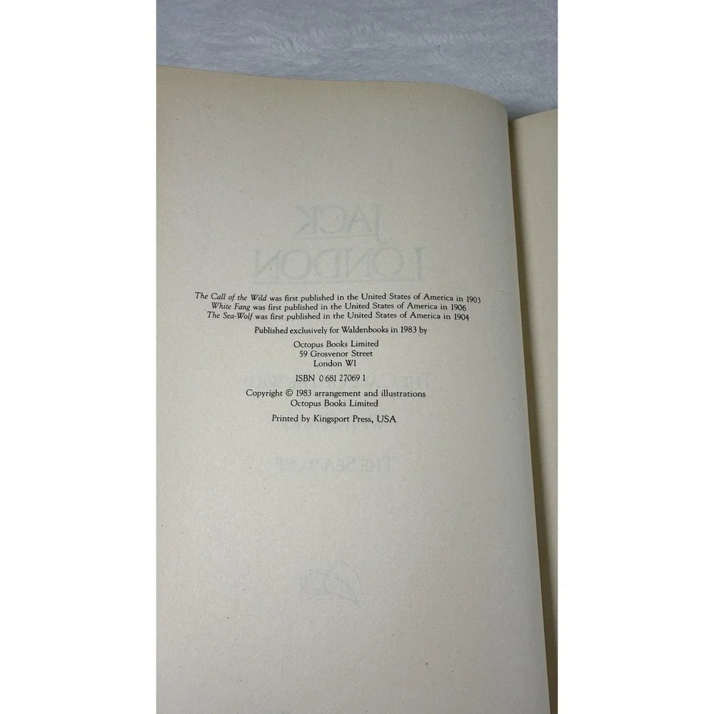 Jack London Hardcover 1983 Call of the Wild White Fang Sea-Wolf Waldenbooks